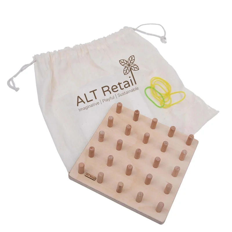Wooden Geoboard - Montessori Toy