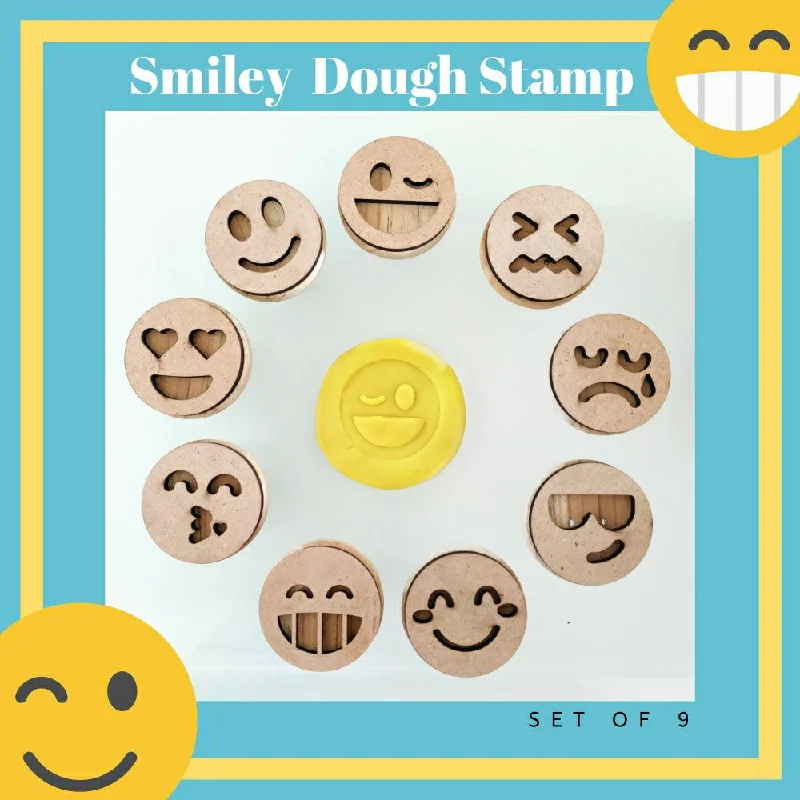 Smiley Play Dough Stamp Set | Wooden Toy