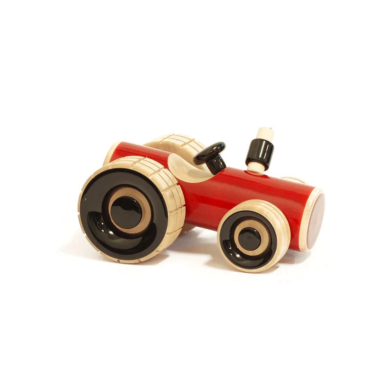 Trako Tractor Red - Wooden Tractor Push Toy